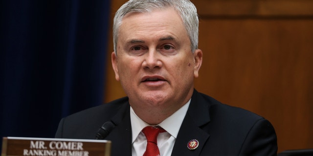 House Oversight and Reform Committee ranking member James Comer, R-Ky., speaks during a committee hearing.