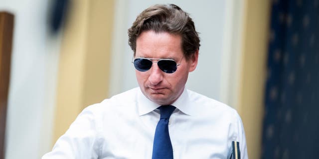 Rep. Dean Phillips arrives for a House Foreign Affairs Committee hearing on June 16, 2021. (Photo By Tom Williams/CQ-Roll Call, Inc via Getty Images)