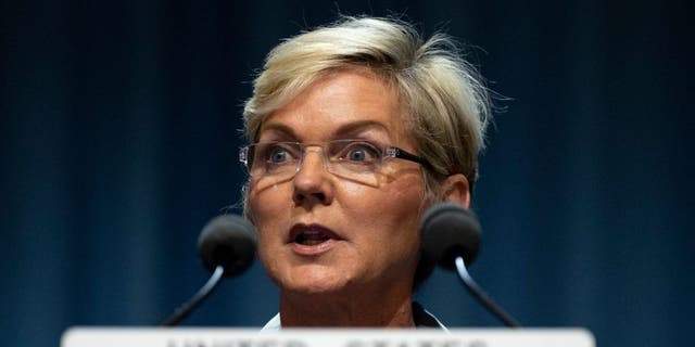 U.S. Energy Secretary Jennifer Granholm speaks at the General Conference of the International Atomic Energy Agency (IAEA), the annual meeting of all IAEA member states, at IAEA Headquarters agency in Vienna, Austria on September 20, 2021. (Photo by JOE KLAMAR / AFP) (Photo by JOE KLAMAR / AFP via Getty Images)
