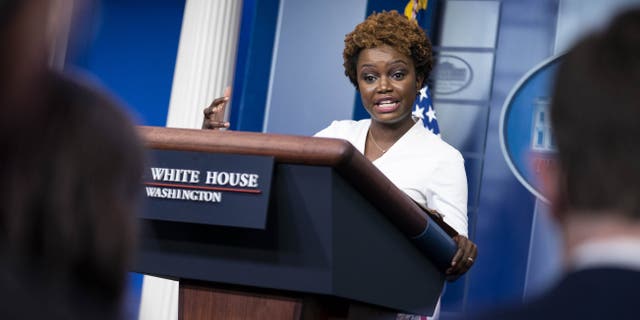 White House Deputy Press Secretary Karine Jean-Pierre speaks during the daily press briefing at the White House on November 5, 2021 in Washington, DC.