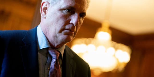 House Minority Leader Kevin McCarthy after a vote at the U.S. Capitol in Washington, D.C., on Friday, Nov. 19, 2021. (Stefani Reynolds/Bloomberg via Getty Images)