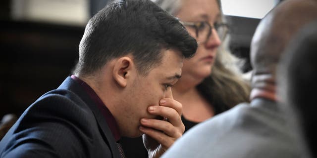Kyle Rittenhouse reacts as he is found not guilty on all counts at the Kenosha County Courthouse on November 19, 2021 in Kenosha, Wisconsin.  (Sean Krajacic - Pool / Getty Images)