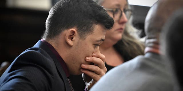 Kyle Rittenhouse reacts as he is found not guilty on all counts at the Kenosha County Courthouse on Nov. 19, 2021, in Kenosha, Wisconsin. (Sean Krajacic - Pool/Getty Images)