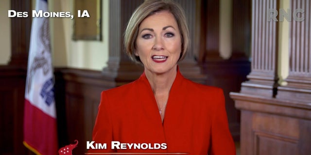 In this screenshot from the RNC’s livestream of the 2020 Republican National Convention, Iowa Gov. Kim Reynolds addresses the virtual convention on Aug. 25, 2020. (Photo Courtesy of the Committee on Arrangements for the 2020 Republican National Committee via Getty Images)