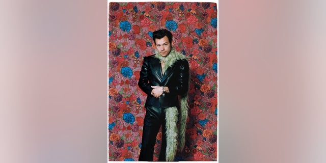 Harry Styles poses for The 2021 GRAMMY Awards on March 14, 2021, in Los Angeles.
