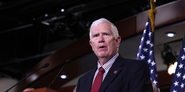 Rep. Mo Brooks. R-Ala., speaks at a news conference on the Fire Fauci Act on Capitol Hill on June 15, 2021, in Washington, D.C. 