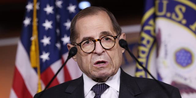 WASHINGTON, DC - SEPTEMBER 21: Rep. Jerry Nadler (D-NY)  speaks at a news conference on the Protecting Our Democracy Act, at the U.S. Capitol on September 21, 2021 in Washington, DC. The legislation aims to prevent presidential abuses of power, restore checks and balances and strengthen congressional powers against the executive branch. (Photo by Kevin Dietsch/Getty Images)