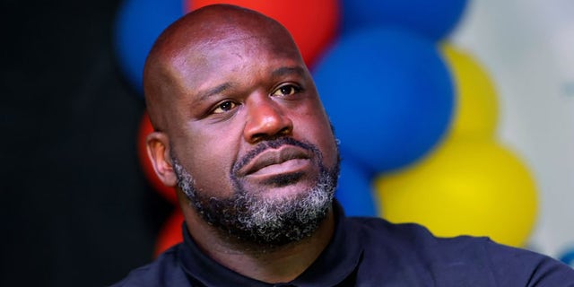 Former NBA player Shaquille O'Neal attends the unveiling of the Shaq Courts at the Doolittle Complex donated by Icy Hot and the Shaquille O'Neal Foundation in partnership with the city of Las Vegas on Oct. 23, 2021, in Las Vegas, Nevada.