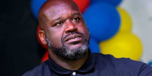 Former NBA player Shaquille O'Neal attends the unveiling of the Shaq Courts at the Doolittle Complex donated by Icy Hot and the Shaquille O'Neal Foundation in partnership with the city of Las Vegas on Oct. 23, 2021.