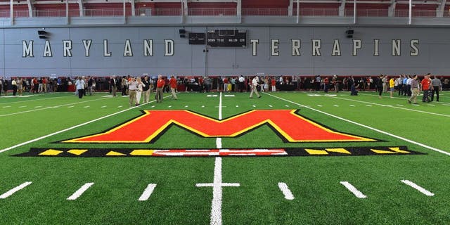 COLLEGE PARK, MD - AUGUST 2: Cole Field House dedication ceremony show off the new indoor practice field at the University of Maryland August 02, 2017 in College Park, MD.  The complex will eventually include the Center for Sports Medicine, Health and Human Performance, a clinical treatment center and space for UMD's Academy for Innovation and Entrepreneurship.  (Photo by Katherine Frey/The Washington Post via Getty Images)