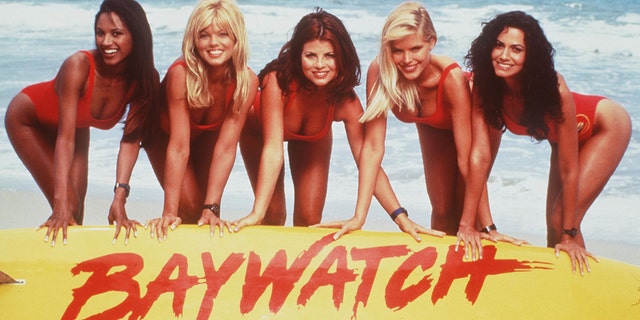 The Girls Of ‘Baywatch’, circa 1996. From L-R: Traci Bingham, Donna D'Errico, Yasmine Bleeth, Gena Lee Nolin And Nancy Valen.