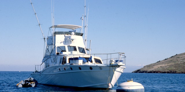 Splendour, the boat owned by Robert Wagner, docked off Two Harbors, Catalina Island the day after the body of Hollywood legend Natalie Wood was discovered in the chill November waters. Wood was with her husband Robert Wagner, co-star Christopher Walken, and Splendour's captain Dennis Davern on the evening of November 28, 1981. Authorities recovered her body at 8 a.m. on Nov. 29 one mile away from the boat, with a small Valiant-brand inflatable dinghy beached nearby.