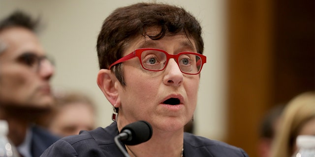Gigi Sohn testifies before the House Judiciary Committee's Antitrust, Commercial and Administrative Law Subcommittee in the Rayburn House Office Building on Capitol Hill March 12, 2019, in Washington, DC