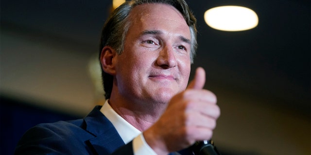 Virginia Gov.-elect Glenn Youngkin speaks at an election night party in Chantilly, Va., early Wednesday, Nov. 3, 2021, after he defeated Democrat Terry McAuliffe.