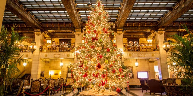 Christmas Tree Elegance at The Historic Davenport Hotel, Spokane, Washington