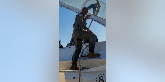 Sgt. Antwoine Robinson with the United States Air Force Thunderbirds at the Monthan Air Field in Tucson, Arizona on Nov. 4. 