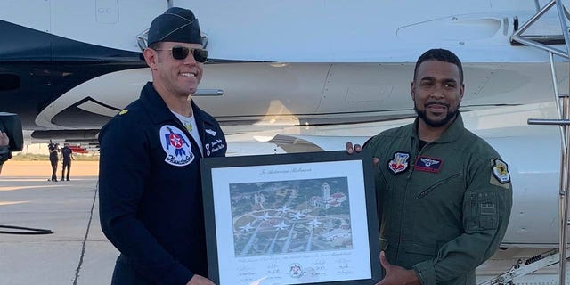 Sgt. Antwoine Robinson with the United States Air Force Thunderbirds at the Monthan Air Field in Tucson, Arizona on Nov. 4. 