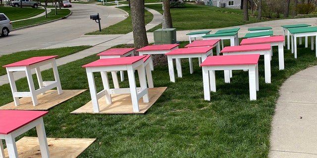 Woodworking with a Purpose building desks for children across central Iowa. 