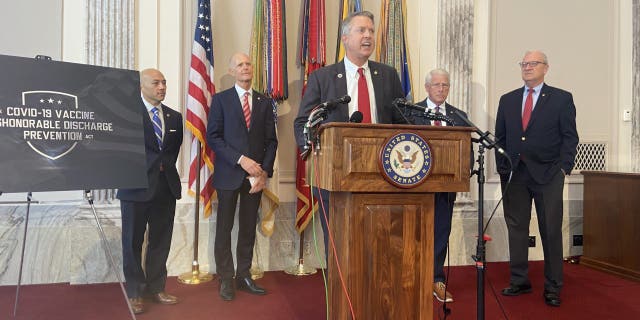 GOP hold a press conference slamming the military vaccine mandate on Thursday, Nov. 4.