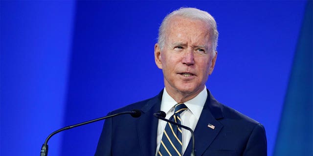President Biden speaks during the UN Climate Change Conference (COP26) in Glasgow, Scotland, on Nov. 1, 2021. 