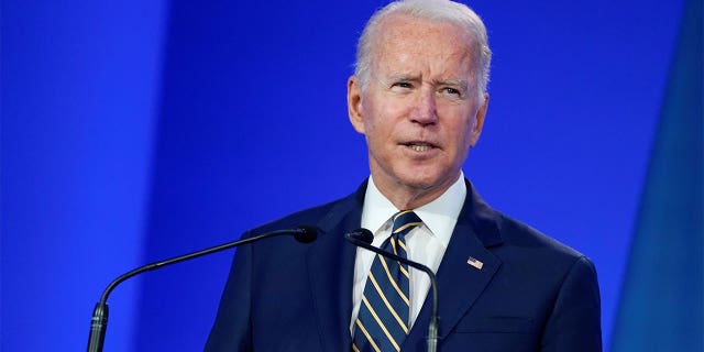 President Biden speaks during the UN Climate Change Conference (COP26) in Glasgow, Scotland, on Nov. 1, 2021. 