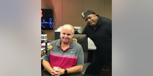 Rush Limbaugh, l, and James Golden, r.