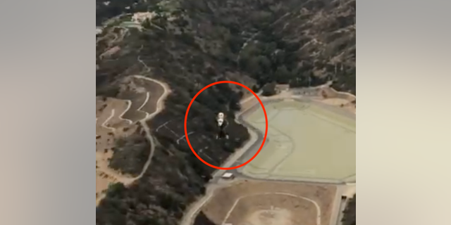 This still image from a video released by LAPD shows the object floating in the air.
