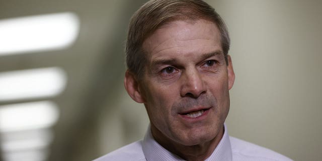 Rep. Jim Jordan, a Republican from Ohio, speaks to the press in the Rayburn House Office Building in Washington, D.C. 