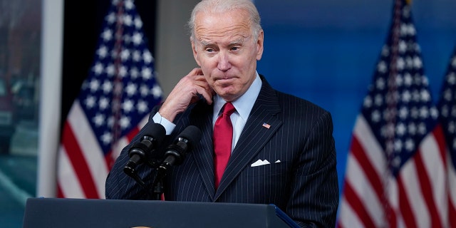 President Joe Biden delivers remarks on the economy in the South Court Auditorium on the White House campus, Tuesday, Nov. 23, 2021, in Washington. (AP Photo/Evan Vucci)
