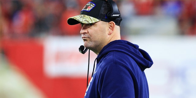 Head coach Joe Judge of the New York Giants looks on during the game against the Tampa Bay Buccaneers at Raymond James Stadium on Nov. 22, 2021 in Tampa, Florida.