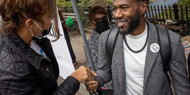 NEW YORK, NY - OCTOBER 24: New York City Public Advocate Jumaane Williams attends a Democratic Party Get Out the Vote rally nine days before New York City elections on October 24, 2021 in the Upper West Side neighborhood of Manhattan, New York City. (Photo by Andrew Lichtenstein/Corbis via Getty Images)