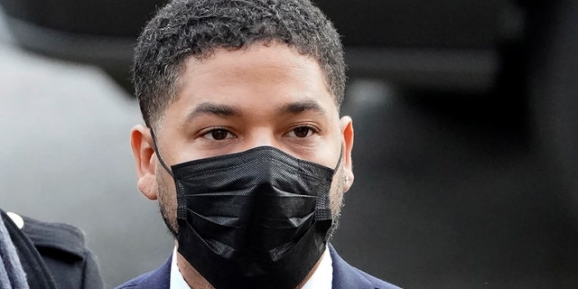 Actor Jussie Smollett arrives Monday, Nov.. 29, 2021, at the Leighton Criminal Courthouse for jury selection at his trial in Chicago. Smollett is accused of lying to police when he reported he was the victim of a racist, anti-gay attack in downtown Chicago nearly three years ago. (AP Photo / Charles Rex Arbogast)