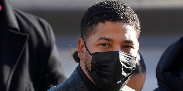 Actor Jussie Smollett arrives Tuesday, Nov. 30, 2021, at the Leighton Criminal Courthouse for day two of his trial in Chicago. 