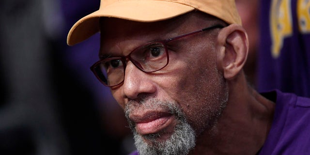 LOS ANGELES, CA - FEBRUARY 21: Los Angeles Lakers great Kareem Abdul-Jabbar attends the Los Angeles Lakers and Memphis Grizzlies basketball game at Staples Center on February 21, 2020 in Los Angeles, California.