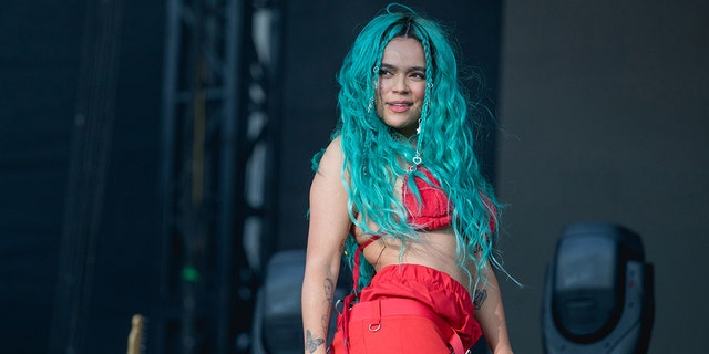 Singer Karol G took a nasty fall while on stage in Miami. 