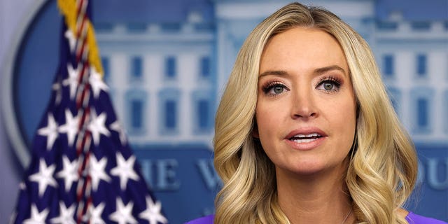 White House Press Secretary Kayleigh McEnany participates in a White House briefing at the James Brady Press Briefing Room of the White House December 15, 2020 in Washington, DC. (Photo by Alex Wong/Getty Images)