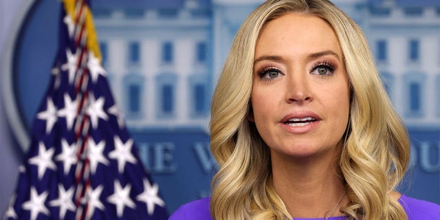 White House Press Secretary Kayleigh McEnany participates in a White House briefing at the James Brady Press Briefing Room of the White House December 15, 2020 in Washington, DC. (Photo by Alex Wong/Getty Images)