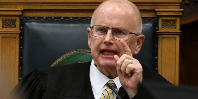 Judge Bruce Schroeder in the Kenosha County Courthouse in Kenosha, Wisconsin, on Nov. 10, 2021. (Getty Images)