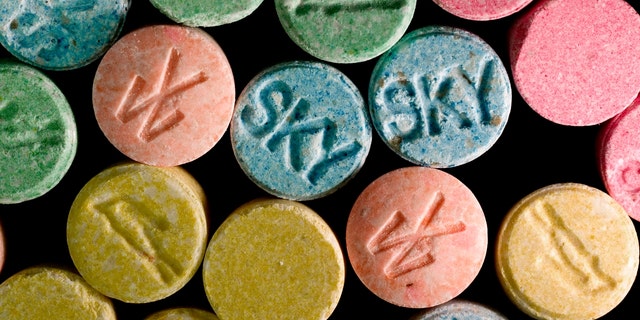 Ecstasy pills are pictured in this undated handout photo courtesy of the United States Drug Enforcement Administration (DEA). Three Los Angeles public school students ingested ecstasy laced with fentanyl, officials said.