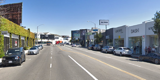 A portion of the Melrose Avenue shopping area in Los Angeles. 