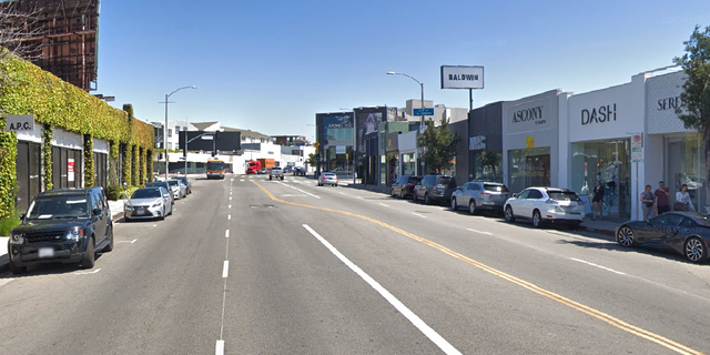 A portion of the Melrose Avenue shopping area in Los Angeles. 