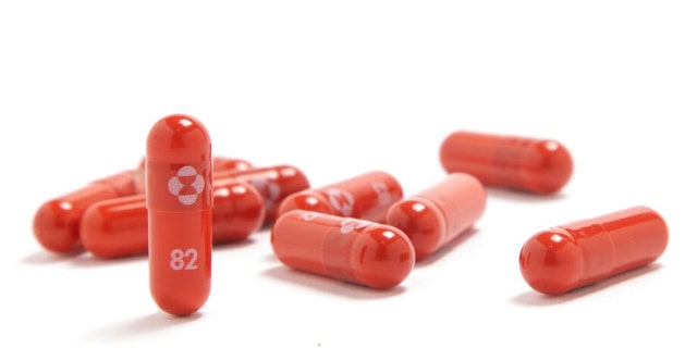 FILE - This undated file image provided by Merck & Co. shows their new antiviral medication molnupiravir.