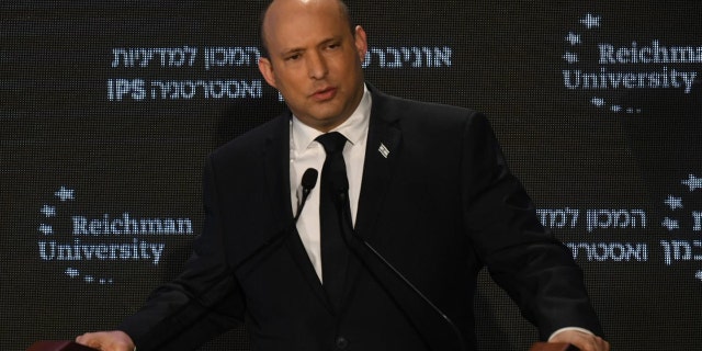 Prime Minister Naftali Bennett at Reichman University in Herzliya on Tuesday