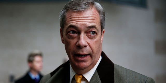 LONDON, ENGLAND - FEBRUARY 02: Brexit party leader and former MEP Nigel Farage arrives to appear on the Andrew Marr Show at the BBC Television Center on February 2, 2020 in London, England. 