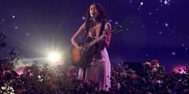 Olivia Rodrigo performs "Traitor" at the American Music Awards on Sunday, Nov. 21, 2021 at Microsoft Theater in Los Angeles.