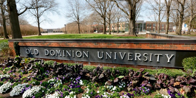 Flowers bloom in front of Old Dominion University on March 12, 2020, in Norfolk, Va.