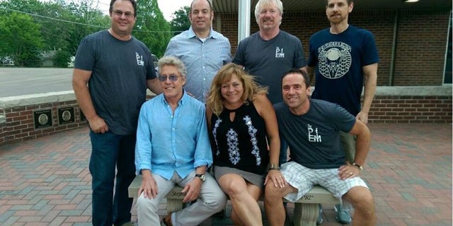 Fred Wittenbaum said Roger Daltrey wanted to meet with the families and friends of those who perished. Pictured top left: Steve Bentz, Fred Wittenbaum, Walt Medlock, Brad Rubin. Pictured bottom left:  Roger Daltrey, Toni Hutchins, John Hutchins