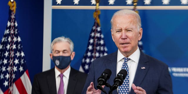 U.S. President Joe Biden announces the nomination of Federal Reserve Chair Jerome Powell for a second four-year term, in the Eisenhower Executive Office Building’s South Court Auditorium at the White House in Washington, U.S., November 22, 2021.