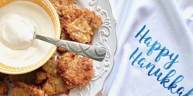 These latkes will come out with a "crispy crust and a tender center," according to blog creator Debi Morgan. (Courtesy of Quiche My Grits) 