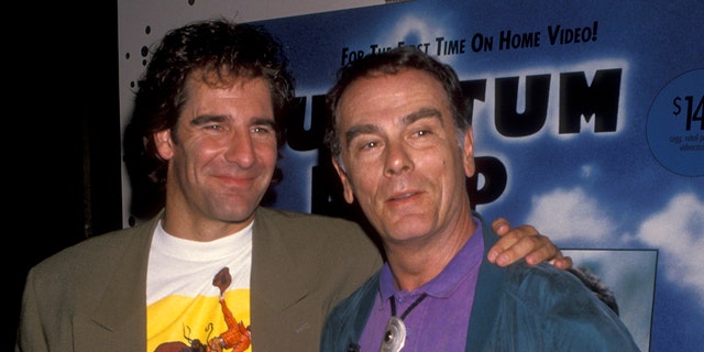 Former "Quantum Leap" co-stars Scott Bakula and Dean Stockwell. 